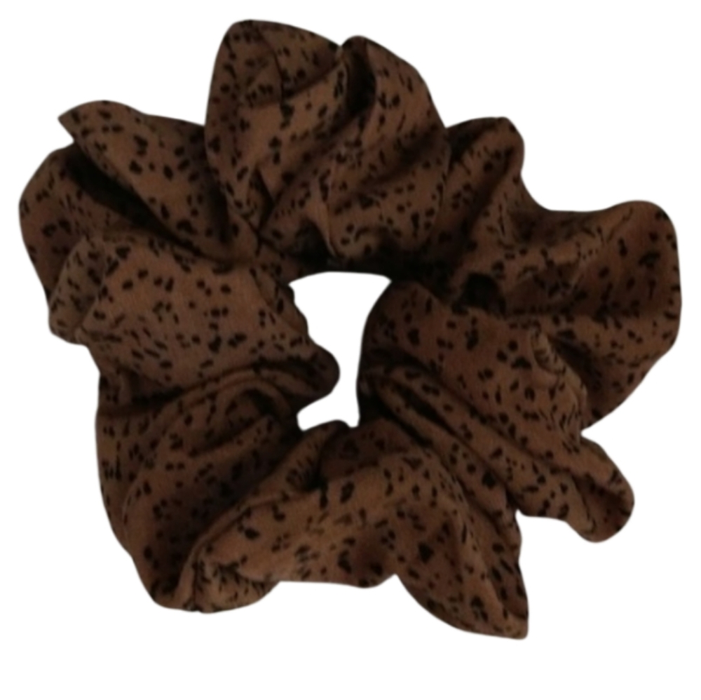 large brown black speckled hair scrunchie